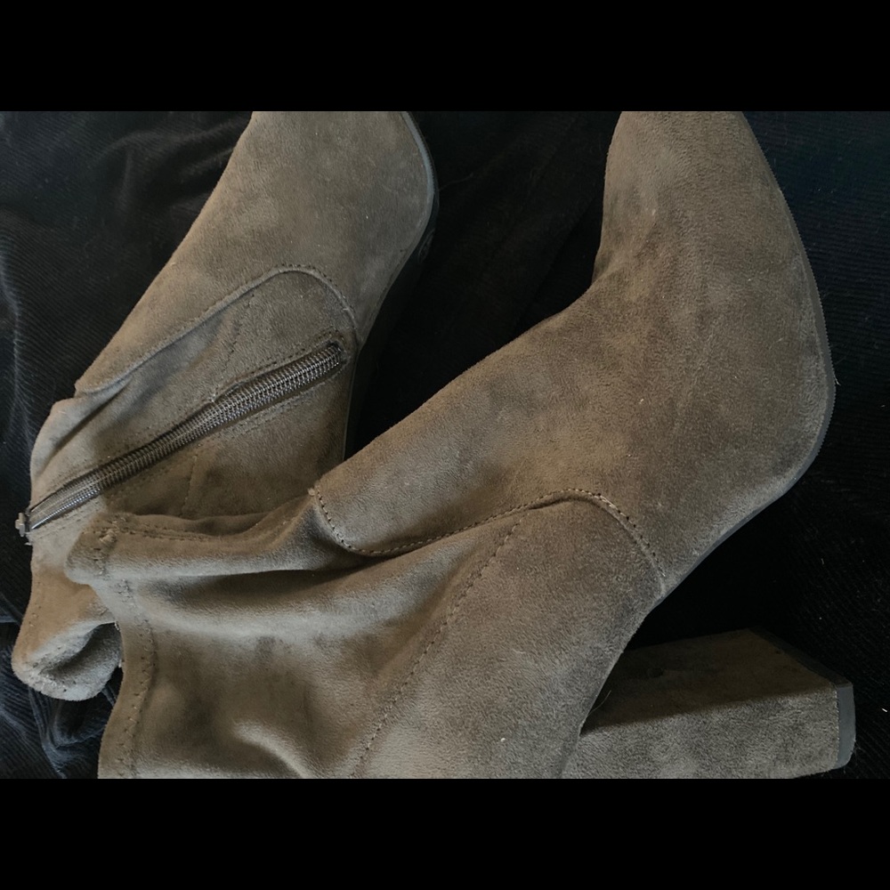 Grey suede boots